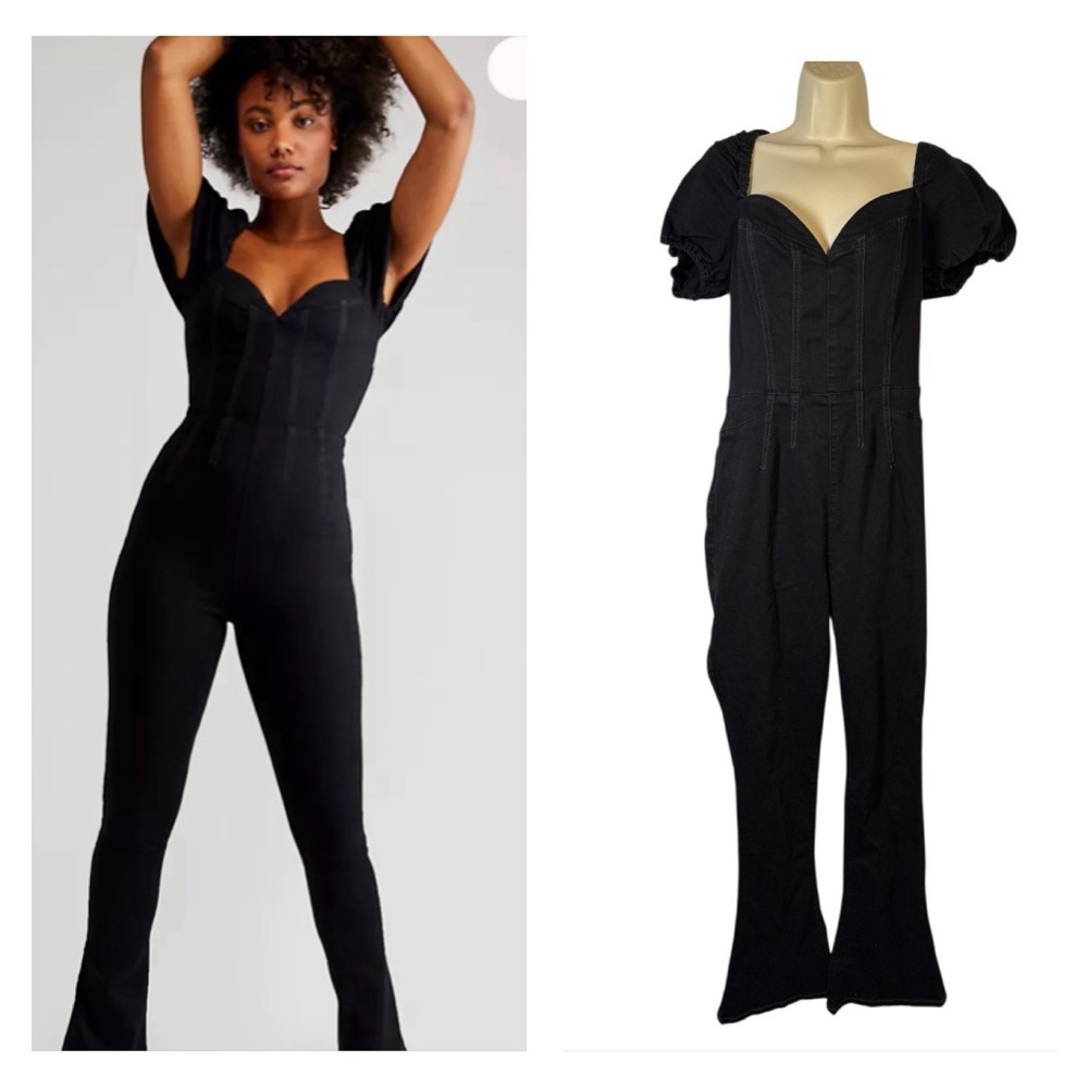 We the Free  Moondance  Black Jumpsuit L